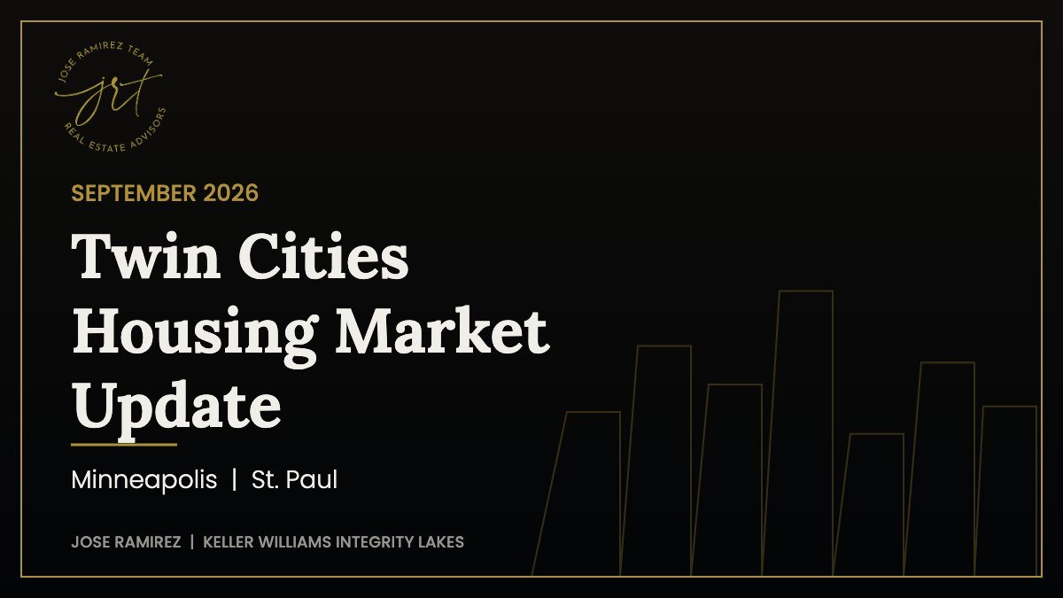 Twin Cities Housing Market Update graphic for September 2026 with Jose Ramirez branding